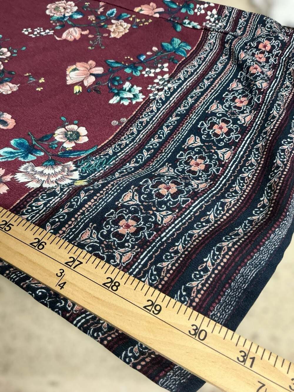 Xhilaration Maroon Floral V-Neck Spaghetti Strap Jumpsuit Size M - Picture 9 of 10